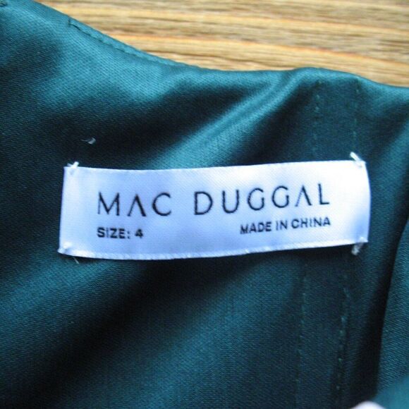 MAC DUGGAL 26484 Womens Green Ruched Off-The-Shoulder Midi Dress - Picture 12 of 14